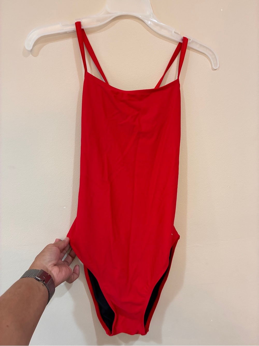 Adoretex Bright Red One-Piece Athletic Swimsuit with Double Straps